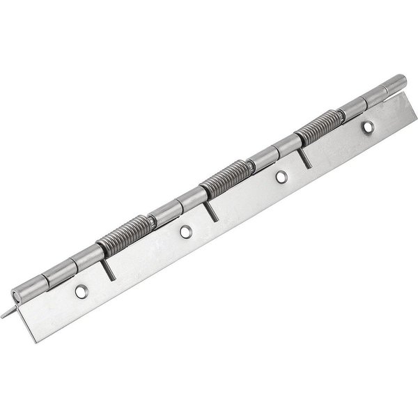 Kipp Spring Hinge Spring Open A=40, B=240, Form:B Round Hole, Stainless Steel Bright K1177.14024001